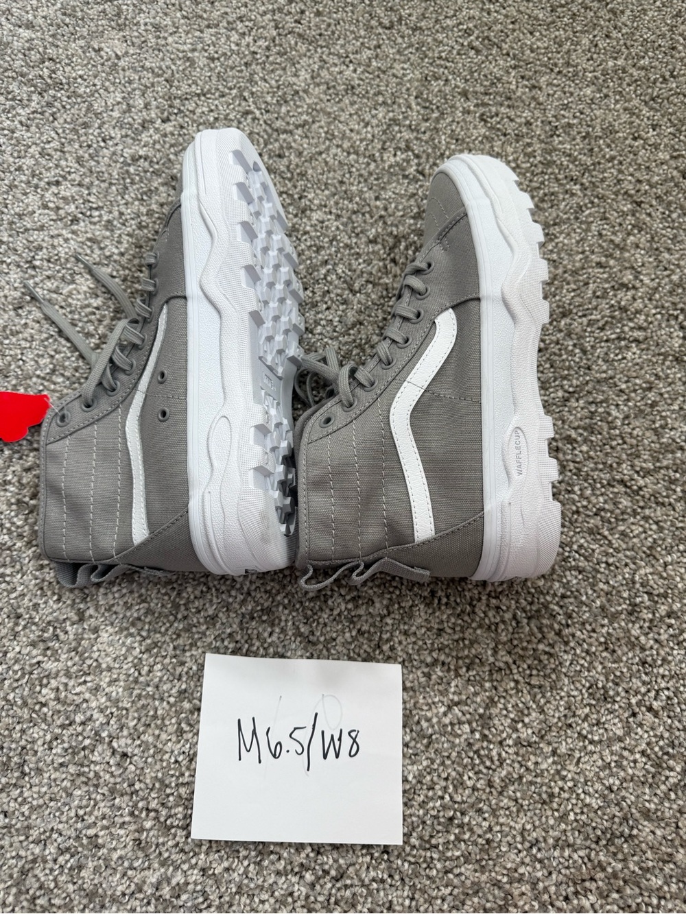 Vans Gray High-Top Sneakers with White Stripe